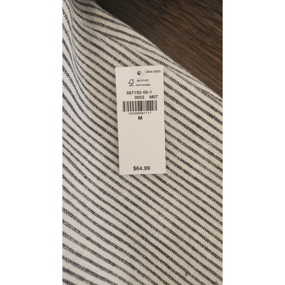 Old Navy Blazer Blue Stripe Linen Blend Medium Double Breasted Nautical NWT - Picture 5 of 11